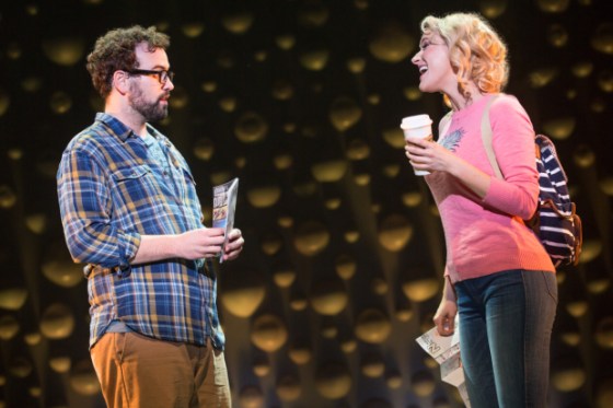 A thirty-something IT guy named Dan (Matt Bittner) and a spunky t-shirt designer named Lindsay (Betsy Wolfe) wonder whether they can really ever know each other. (Photo-Mathew Murphy